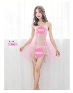 Completo Lingerie Babydoll in Pizzo da Donna – Camicia da Notte in Maglia Trasparente & Slip - immagine 7