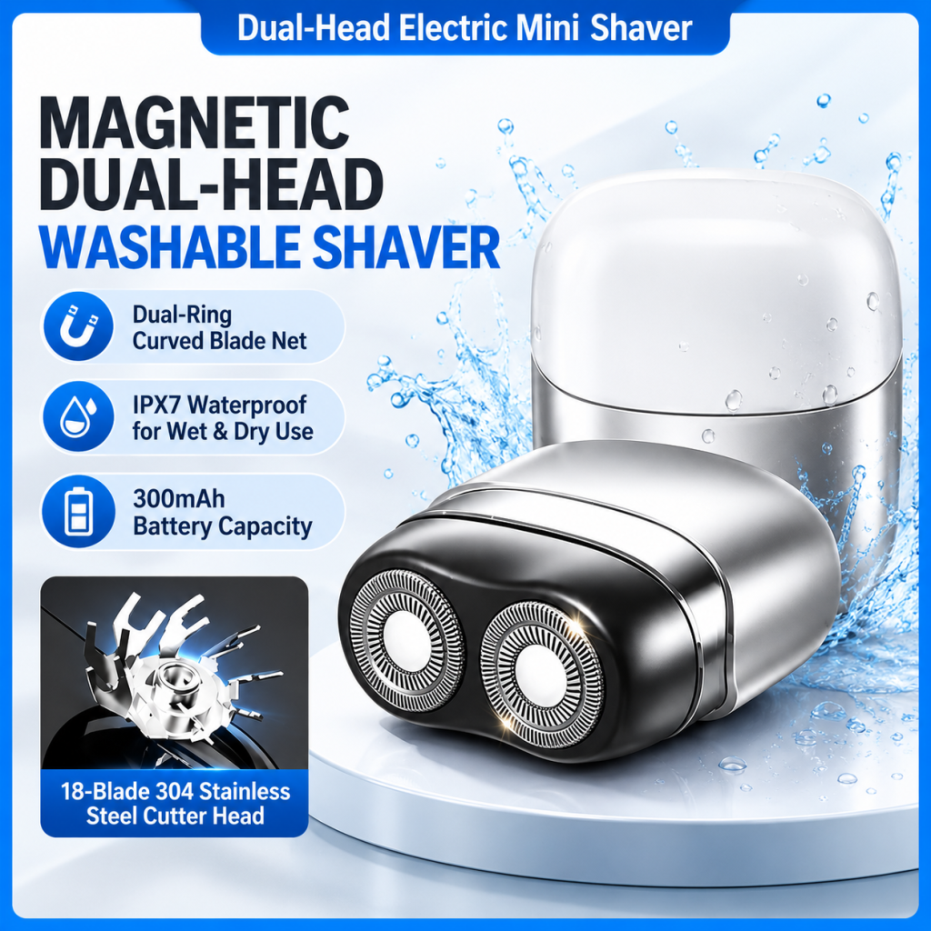 Men's mini dual-head electric shaver