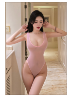 Women’s Sheer High Cut Bodysuit – Scoop Neck Sleeveless Lingerie - Image 2