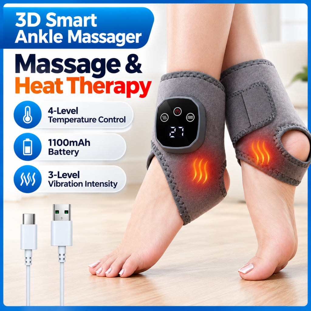 Ankle massager with heat