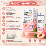 Vitamin C Chewable Tablets – Peach Flavor, 100 Count - Image 2
