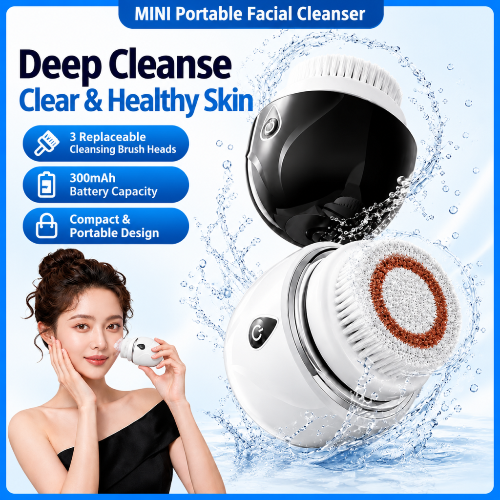Mini electric facial cleansing brush