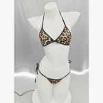 Women’s Leopard Print Lingerie Set – Halter Bra & Tie Side Thong - Image 3