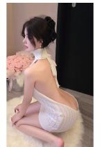 Women’s Backless Knit Mini Dress – Halter Neck Cutout Sweater Lingerie - Image 3