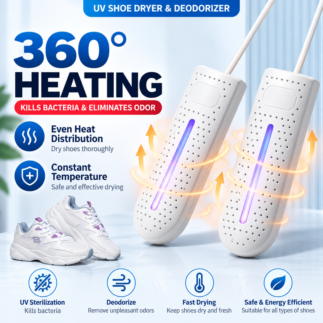 3b99edee-79e1-4be1-92aa-a15060023d80 Elektrischer Schuhtrockner mit 360°-Wärmeverteilung – tragbarer Schuh- & Stiefeltrockner – Bild 1