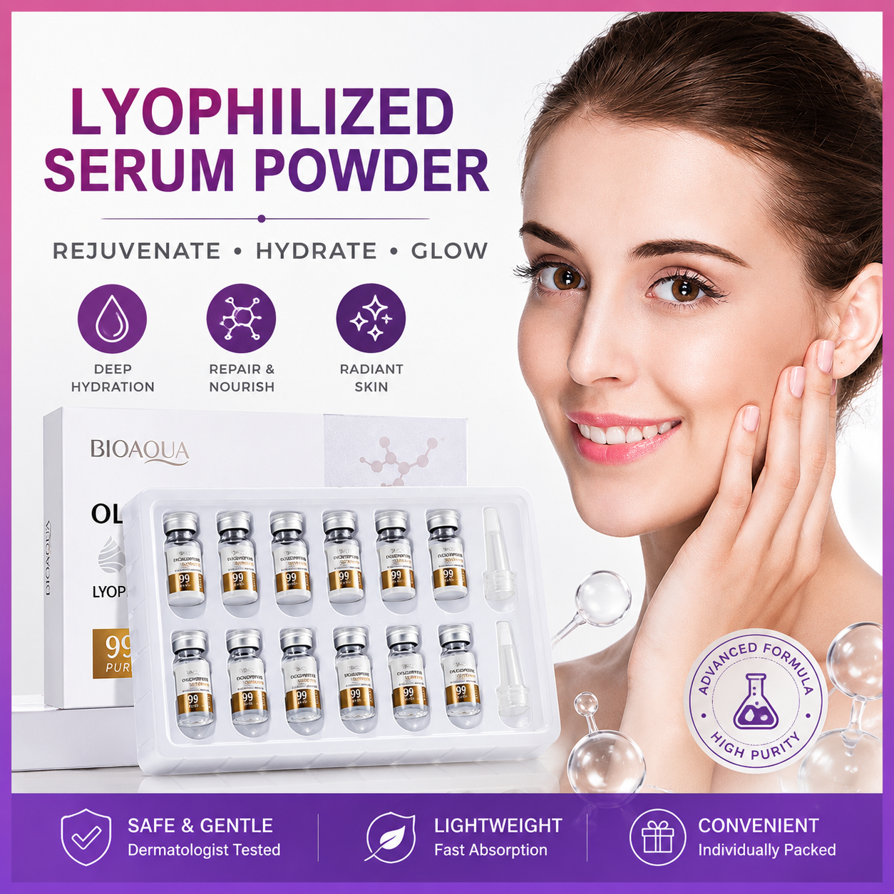 66314c44-b8e4-4279-b386-a0a1016b7aef Oligopeptide Anti-Aging Lyophilized Serum Powder Set – Hydrating Repair & Skin Rejuvenation Treatment - Image 1