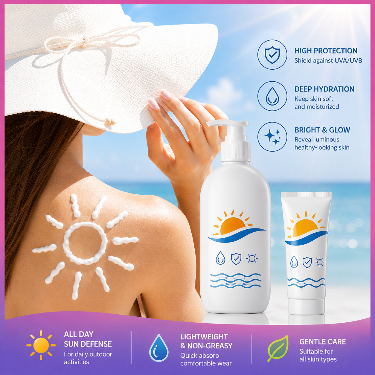 690a684f-988d-47f6-b5a1-be0050e285b2 SPF90+ Sunscreen Lotion for Face & Body – High Protection UV Defense Cream - Image 1