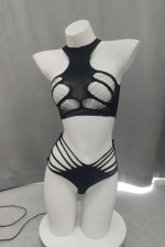 Set Lingerie Rosa Con Inserti Per Donne – Reggiseno E Slip Due Pezzi Con Spalline - immagine 7