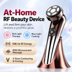 At-Home RF & EMS Facial Beauty Device with Red Light & Cooling