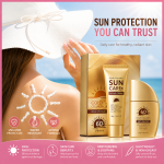 Gold Collagen SPF50+ Sunscreen Set – Face & Body UV Protection Cream