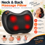3D Kneading Massage Pillow with Heat Therapy for Neck, Back & Shoulder Relaxation
