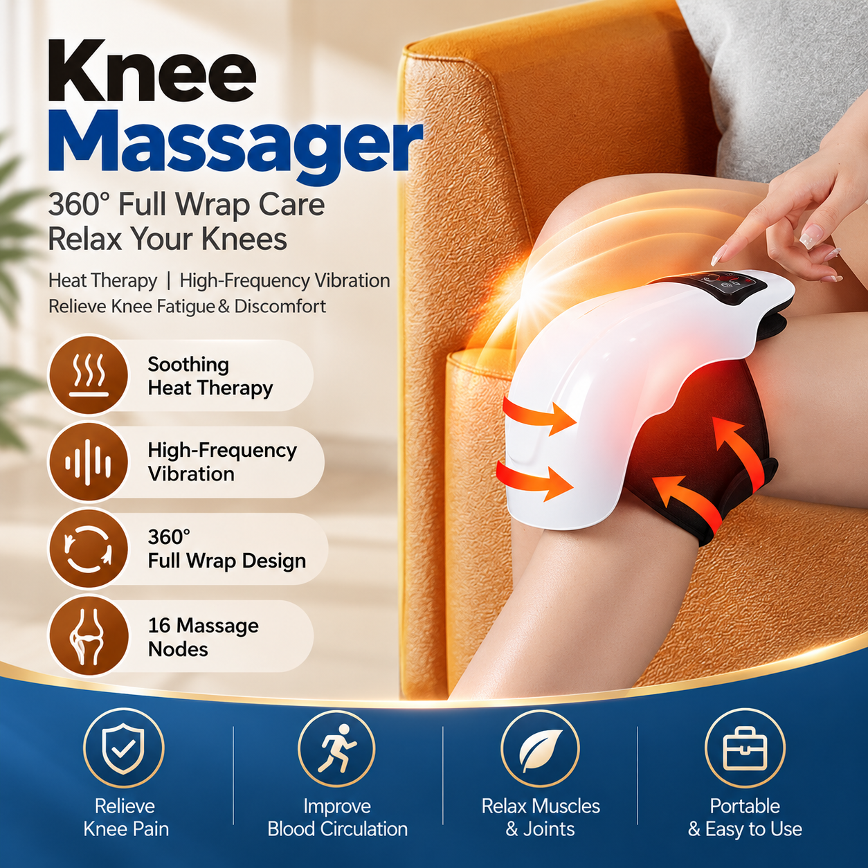 ad6b6d82-ec72-4b48-8965-c0da8d758be1 Heating Knee Massager with Vibration Therapy & Adjustable Temperature for Knee Care - Image 1