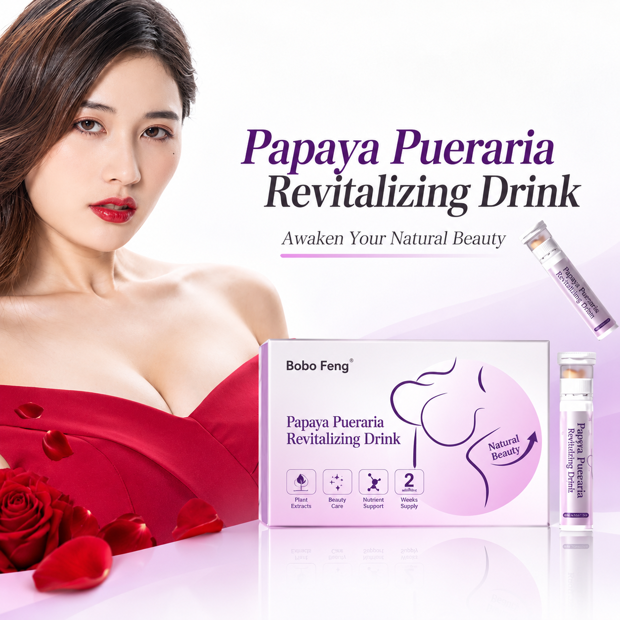bd64746a-0dd1-4d3b-92b7-16ffa88cdc37 Bebida revitalizante de papaya y Pueraria con caramelos de gel – Fórmula botánica con vitamina C - Imagen 1