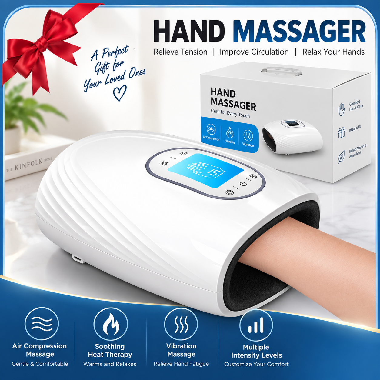 ead94cf4-8d88-4a47-89a5-6e82c1c1da08 Electric Hand Massager with Heat & Air Compression - Image 1
