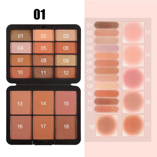 Eyeshadow and blush makeup palette