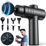 Pistola de masaje de tejido profundo con 6+ cabezales de masaje y 5 niveles de velocidad para relajar los músculos