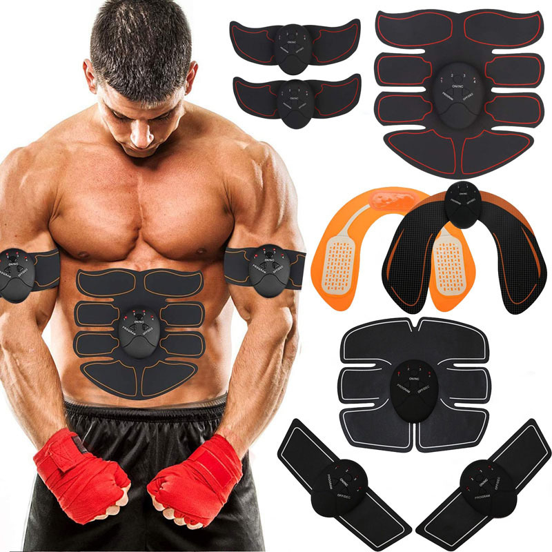 Stimulateur de muscles EMS pour abdos et bras avec coussinets d’entraînement