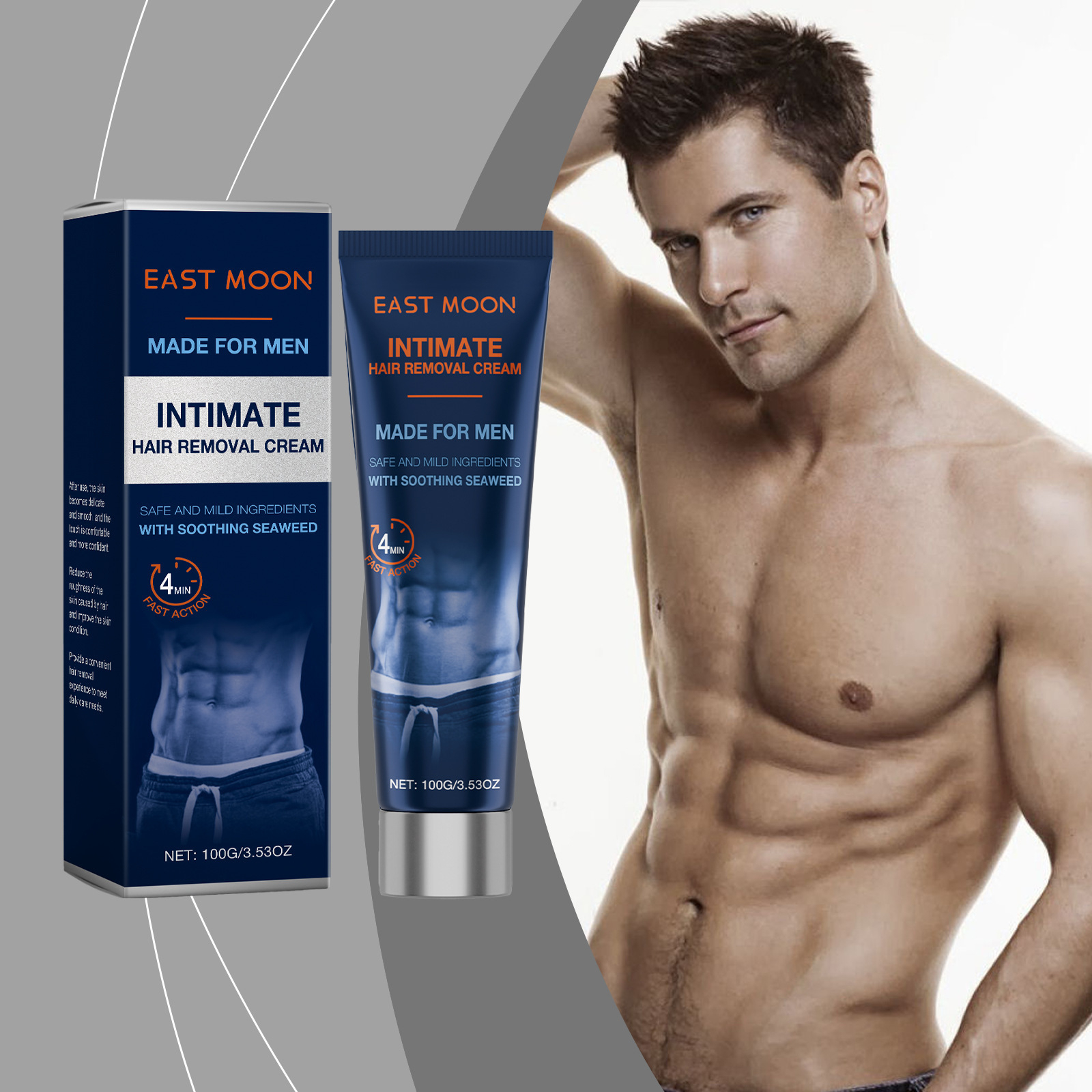 主图_02 Men's Intimate Hair Removal Cream – Gentle Hair Removal with Seaweed Extract, 3.53 oz - Image 1