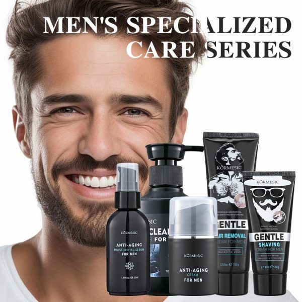 Men's grooming and skincare product set