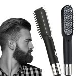 Men's heated beard and hair straightening brush