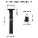 Kit per la toelettatura da uomo con Rasoio Elettrico 2-in-1 e Trimmer per Peli del Naso Ricaricabile USB - immagine 2
