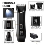 Kit rasoio elettrico e regolatore per il corpo da uomo 2 in 1 impermeabile e ricaricabile via USB - immagine 2