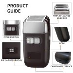 3-Blade Rotary Electric Shaver for Men USB Rechargeable Beard Trimmer with LED Display - Image 3