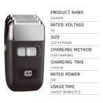 3-Blade Rotary Electric Shaver for Men USB Rechargeable Beard Trimmer with LED Display - Image 4